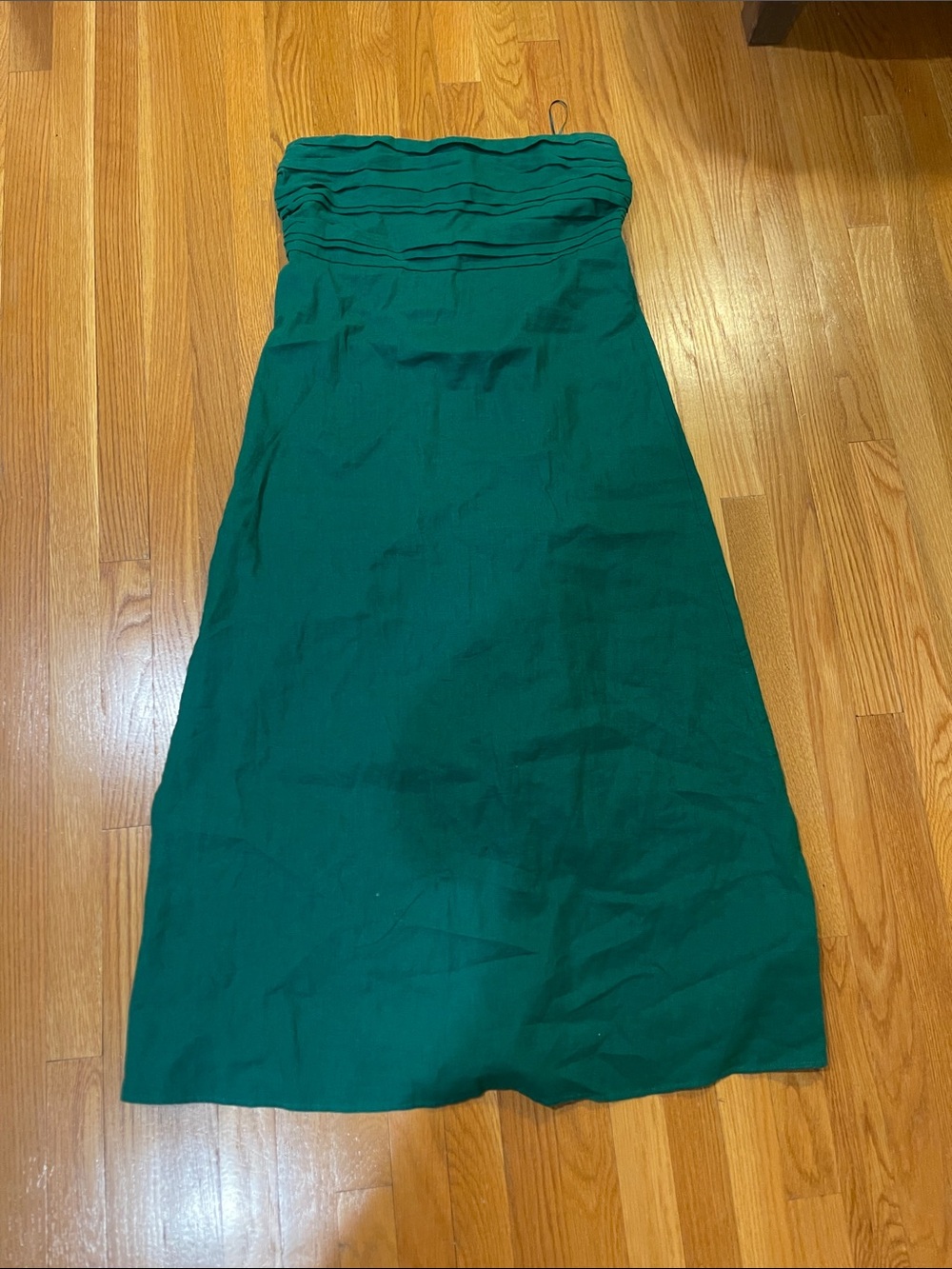 Strapless Green Maxi Dress